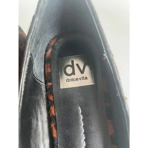 Women's DV Dolce Vita Brown Leopard Print Heels Size Calf Fur 8.5‎ M GUC! - Picture 9 of 12